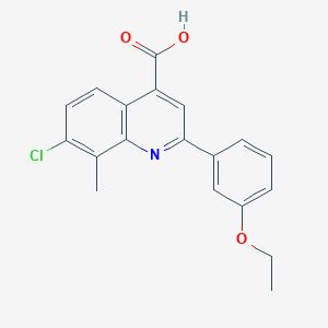 molecular formula C19H16ClNO3 B1335385 7-Chloro-2-(3-ethoxyphenyl)-8-methylquinoline-4-carboxylic acid CAS No. 847503-16-6