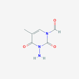 molecular formula C6H7N3O3 B13353893 3-Amino-5-methyl-2,4-dioxo-3,4-dihydropyrimidine-1(2H)-carbaldehyde 