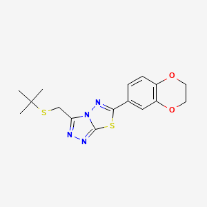 3-[(Tert-butylsulfanyl)methyl]-6-(2,3-dihydro-1,4-benzodioxin-6-yl)[1,2,4]triazolo[3,4-b][1,3,4]thiadiazole