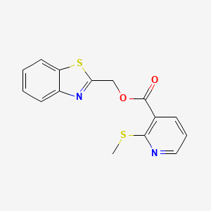 molecular formula C15H12N2O2S2 B13353947 Benzo[d]thiazol-2-ylmethyl 2-(methylthio)nicotinate 