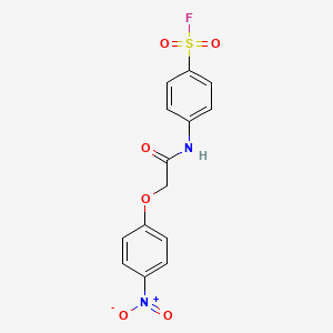 molecular formula C14H11FN2O6S B13353962 4-[[2-(4-Nitrophenoxy)acetyl]amino]benzenesulfonyl fluoride CAS No. 21315-95-7