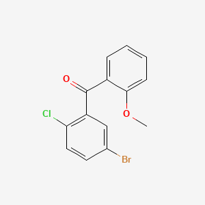 molecular formula C14H10BrClO2 B13353970 (5-Bromo-2-chlorophenyl)(2-methoxyphenyl)methanone 