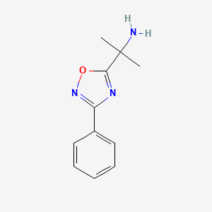 molecular formula C11H13N3O B13354006 2-(3-Phenyl-1,2,4-oxadiazol-5-yl)propan-2-amine 