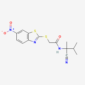 N-(2-Cyano-3-methylbutan-2-yl)-2-((6-nitrobenzo[d]thiazol-2-yl)thio)acetamide