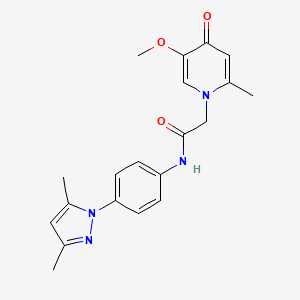 N-(4-(3,5-dimethyl-1H-pyrazol-1-yl)phenyl)-2-(5-methoxy-2-methyl-4-oxopyridin-1(4H)-yl)acetamide