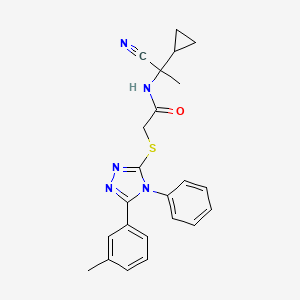 molecular formula C23H23N5OS B13354069 N-(1-Cyano-1-cyclopropylethyl)-2-((4-phenyl-5-(m-tolyl)-4H-1,2,4-triazol-3-yl)thio)acetamide 