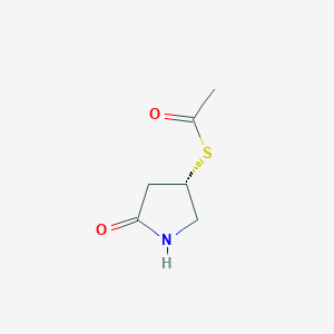 molecular formula C6H9NO2S B13354073 (S)-S-(5-Oxopyrrolidin-3-yl) ethanethioate 