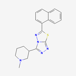 molecular formula C19H19N5S B13354077 3-(1-Methyl-3-piperidinyl)-6-(1-naphthyl)[1,2,4]triazolo[3,4-b][1,3,4]thiadiazole 