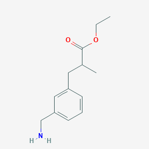 molecular formula C13H19NO2 B13354084 Ethyl 3-[3-(aminomethyl)phenyl]-2-methylpropionate 