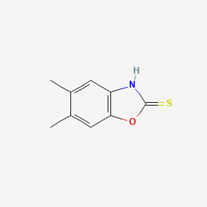 molecular formula C9H9NOS B13354095 5,6-Dimethyl-1,3-benzoxazole-2-thiol 