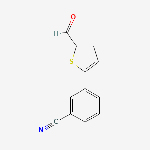 molecular formula C12H7NOS B1335410 3-(5-Formylthiophen-2-yl)benzonitrile CAS No. 886508-88-9