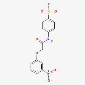 molecular formula C14H11FN2O6S B13354114 Benzenesulfonylfluoride, 4-[[2-(3-nitrophenoxy)acetyl]amino]- CAS No. 30885-87-1