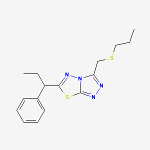 6-(1-Phenylpropyl)-3-[(propylsulfanyl)methyl][1,2,4]triazolo[3,4-b][1,3,4]thiadiazole