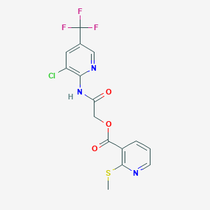 {[3-Chloro-5-(trifluoromethyl)pyridin-2-yl]carbamoyl}methyl 2-(methylsulfanyl)pyridine-3-carboxylate