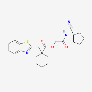 molecular formula C23H27N3O3S B13354184 2-((1-Cyanocyclopentyl)amino)-2-oxoethyl 1-(benzo[d]thiazol-2-ylmethyl)cyclohexane-1-carboxylate 