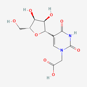 2-(5-((2S,3R,4S,5R)-3,4-Dihydroxy-5-(hydroxymethyl)tetrahydrofuran-2-yl)-2,4-dioxo-3,4-dihydropyrimidin-1(2H)-yl)acetic acid