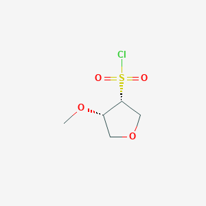 molecular formula C5H9ClO4S B13354210 (3R,4S)-4-Methoxytetrahydrofuran-3-sulfonyl chloride 