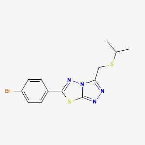 6-(4-Bromophenyl)-3-[(isopropylsulfanyl)methyl][1,2,4]triazolo[3,4-b][1,3,4]thiadiazole