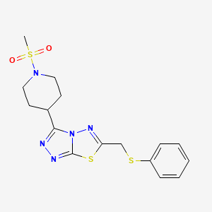 3-[1-(Methylsulfonyl)-4-piperidinyl]-6-[(phenylsulfanyl)methyl][1,2,4]triazolo[3,4-b][1,3,4]thiadiazole