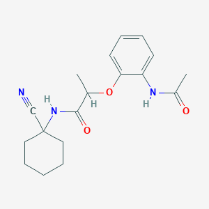 molecular formula C18H23N3O3 B13354275 2-(2-acetamidophenoxy)-N-(1-cyanocyclohexyl)propanamide 