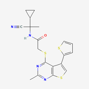 N-(1-cyano-1-cyclopropylethyl)-2-{[2-methyl-5-(thiophen-2-yl)thieno[2,3-d]pyrimidin-4-yl]sulfanyl}acetamide