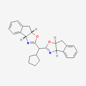 molecular formula C26H26N2O2 B13354295 (3aR,3a'R,8aS,8a'S)-2,2'-(Cyclopentylmethylene)bis(8,8a-dihydro-3aH-indeno[1,2-d]oxazole) 