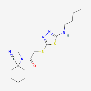 2-((5-(Butylamino)-1,3,4-thiadiazol-2-yl)thio)-N-(1-cyanocyclohexyl)-N-methylacetamide