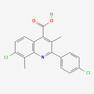 molecular formula C18H13Cl2NO2 B1335432 7-氯-2-(4-氯苯基)-3,8-二甲基喹啉-4-甲酸 CAS No. 862785-62-4