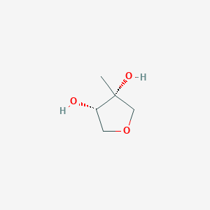 molecular formula C5H10O3 B13354342 rel-(3R,4S)-3-Methyltetrahydrofuran-3,4-diol 