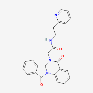 molecular formula C24H20N4O3 B13354366 2-(5,11-dioxo-6a,11-dihydroisoindolo[2,1-a]quinazolin-6(5H)-yl)-N-[2-(2-pyridinyl)ethyl]acetamide 