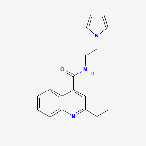 molecular formula C19H21N3O B13354468 2-isopropyl-N-[2-(1H-pyrrol-1-yl)ethyl]-4-quinolinecarboxamide 