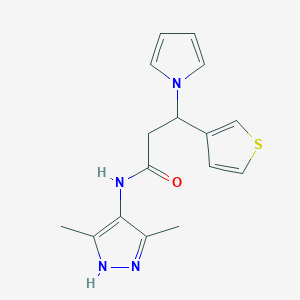 N-(3,5-dimethyl-1H-pyrazol-4-yl)-3-(1H-pyrrol-1-yl)-3-(thiophen-3-yl)propanamide