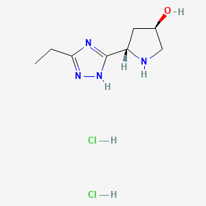 molecular formula C8H16Cl2N4O B13354472 (3R,5S)-5-(5-ethyl-1H-1,2,4-triazol-3-yl)pyrrolidin-3-ol;dihydrochloride 