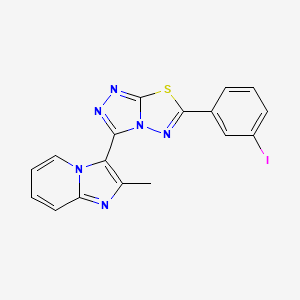 molecular formula C17H11IN6S B13354484 3-[6-(3-Iodophenyl)[1,2,4]triazolo[3,4-b][1,3,4]thiadiazol-3-yl]-2-methylimidazo[1,2-a]pyridine 