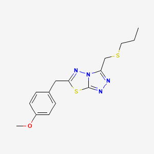 6-(4-Methoxybenzyl)-3-[(propylsulfanyl)methyl][1,2,4]triazolo[3,4-b][1,3,4]thiadiazole