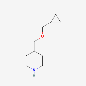 molecular formula C10H19NO B13354534 4-((Cyclopropylmethoxy)methyl)piperidine 