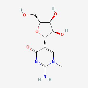 molecular formula C10H15N3O5 B13354545 2-Amino-5-((2S,3R,4S,5R)-3,4-dihydroxy-5-(hydroxymethyl)tetrahydrofuran-2-yl)-1-methylpyrimidin-4(1H)-one 