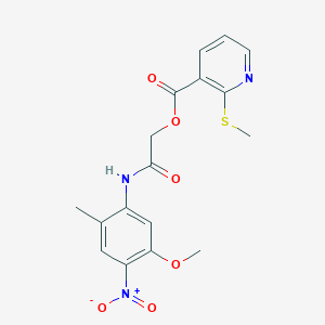 2-((5-Methoxy-2-methyl-4-nitrophenyl)amino)-2-oxoethyl 2-(methylthio)nicotinate