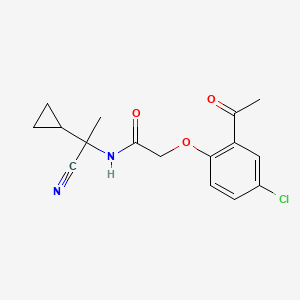 molecular formula C16H17ClN2O3 B13354599 2-(2-acetyl-4-chlorophenoxy)-N-(1-cyano-1-cyclopropylethyl)acetamide 