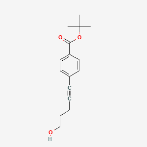 molecular formula C16H20O3 B13354636 tert-Butyl 4-(5-hydroxypent-1-yn-1-yl)benzoate 