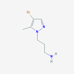 molecular formula C7H12BrN3 B1335464 3-(4-Bromo-5-methyl-1H-pyrazol-1-YL)-1-propanamine CAS No. 956910-47-7