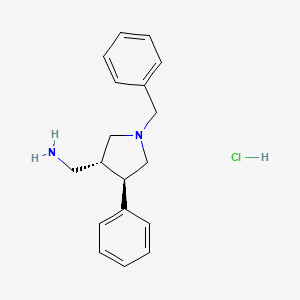 ((3R,4R)-1-Benzyl-4-phenylpyrrolidin-3-yl)methanamine hydrochloride