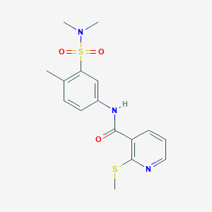 molecular formula C16H19N3O3S2 B13354701 N-(3-(N,N-Dimethylsulfamoyl)-4-methylphenyl)-2-(methylthio)nicotinamide 