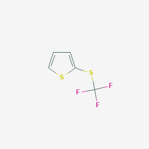 molecular formula C5H3F3S2 B13354720 2-((Trifluoromethyl)thio)thiophene 