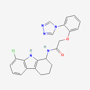 molecular formula C22H20ClN5O2 B13354724 N-(8-chloro-2,3,4,9-tetrahydro-1H-carbazol-1-yl)-2-[2-(4H-1,2,4-triazol-4-yl)phenoxy]acetamide 