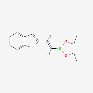 molecular formula C16H19BO2S B13354746 (E)-2-(2-(Benzo[b]thiophen-2-yl)vinyl)-4,4,5,5-tetramethyl-1,3,2-dioxaborolane 