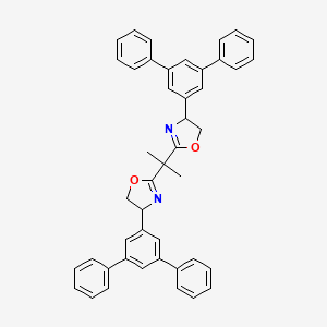 molecular formula C45H38N2O2 B13354756 4-(3,5-diphenylphenyl)-2-[2-[4-(3,5-diphenylphenyl)-4,5-dihydro-1,3-oxazol-2-yl]propan-2-yl]-4,5-dihydro-1,3-oxazole 