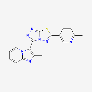 molecular formula C17H13N7S B13354770 2-Methyl-3-[6-(6-methyl-3-pyridinyl)[1,2,4]triazolo[3,4-b][1,3,4]thiadiazol-3-yl]imidazo[1,2-a]pyridine 