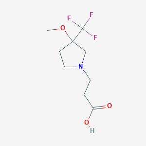 molecular formula C9H14F3NO3 B13354775 3-(3-Methoxy-3-(trifluoromethyl)pyrrolidin-1-yl)propanoic acid 