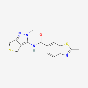 2-methyl-N-(2-methyl-2,6-dihydro-4H-thieno[3,4-c]pyrazol-3-yl)-1,3-benzothiazole-6-carboxamide